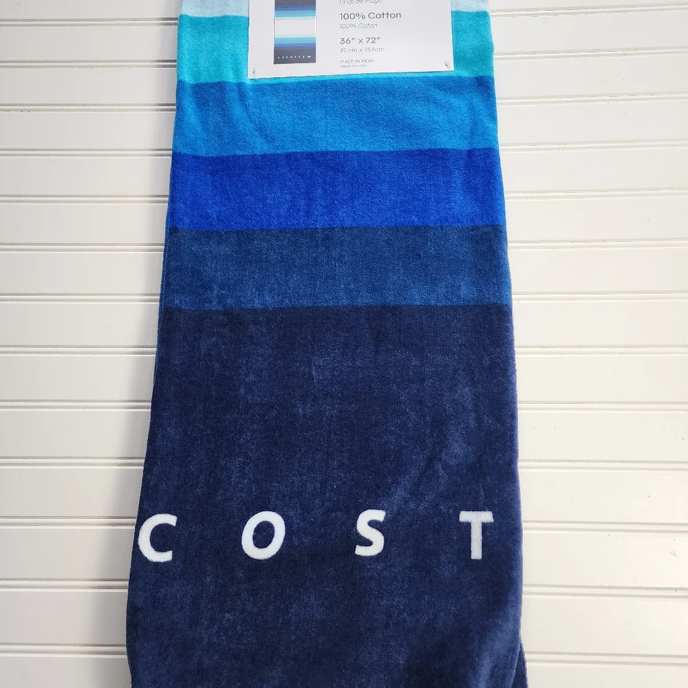 Lacoste Beach Towel, Blue Stripes